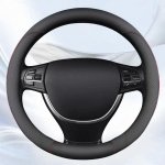 Universaalne PU Nahast Auto Roolikate Auto Libisemisvastane Hingav Roolikate 38 cm Roolile Auto Tarvikud must