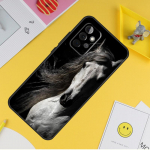 Must valge hobusekohver Samsung Galaxy A54 A34 A14 A13 A33 A53 A12 A32 A52 A71 A51 A15 A25 A35 A55 kate Samsung A15