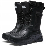 Meeste talvised soojad kamuflaaž PU-nahast kingad paksu kontsaga lapiga soojad saapad samet 40 must