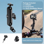 Mootorratta kaamerahoidik Juhtraua peeglikinnitusega jalgrattaklamber GoPro 13 12 11 Insta360 X4 X3 tegevuskaamera tarvikud Universal