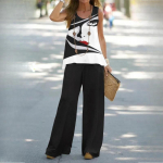 BITCED Naiste prinditud vabaaja kaheosaline p&uuml;ksid elastse v&ouml;&ouml;kohaga naiste &uuml;likond XXXL