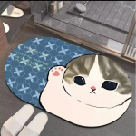 Imav matt vannitoa uksel Armas multikas kassi vannitoamatt Creative Cartoon mustusekindel libisemiskindel kiiresti kuivav matt 40*60CM