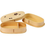 Iris Plaza Magewappa Bento Box ovaalne t&uuml;&uuml;p, kaks korda koos rihmaga Natural 18 x 10 x 8 cm BDH172H3T