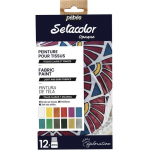 Peinture Tissus - P&eacute;b&eacute;o - Setacolor Set Initiation - Opaque Mat - 12 Flacons de 20 ml - Couleurs Modernes