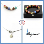 Pierres et Min&eacute;raux. Parure Bracelet Collier Perles Oeil de Tigre + Tourmaline multicolore Taille personnalisable.