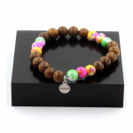 Pierres et Min&eacute;raux. Bracelet Perles Jaspe vert rose + Jaspe jaune violet + Jaspe rose Fabriqu&eacute; en France.