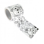 Masking tape large &agrave; colorier - Animaux de la for&ecirc;t 4,6 cm x 5 m