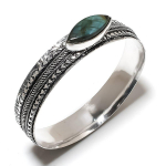 Labradorite Gemstone Handmade 925 Sterling Silver Cuff Bangle 7.5 w7j89