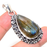 Labradorite Handmade 925 Sterling Silver Jewelry Pendant 2.17 o2g60