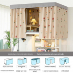 Pimendav voodikardin &uuml;lemisele narile &ndash; paks ja tugev, printsessi stiilis alumisele narile/lauale, ideaalne naiste &uuml;hiselamutesse Gray Dustproof Top [For Beds up to 1m Wide]