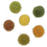 Pompons en laine feutr&eacute;e - Vert/Jaune - 1 cm - 60 pcs