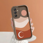 Pehme silikoonist ruudukujulise redeliga printimismustriga telefoni korpus T&auml;iskaanega kaamera p&otilde;rutuskindel kaitse kummist &uuml;mbris Samsungile Samsung A05S valge