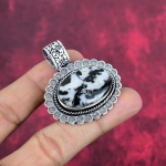 Buffalo Jaspise Ripats, 925 Prooviga Tahkest H&otilde;bedast Kivist Ehted, K&auml;sit&ouml;&ouml; Ripats, T&auml;nup&uuml;hadeks 1.97 Inches valge