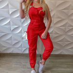 Women's Fashion Clasp Pocket Cargo Romper S