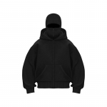 Y2K Gothic Harajuku Double Hat Design Spordir&otilde;ivad Talvine uus kapuuts Ninja mask lahtine ja mitmek&uuml;lgne talvine tuulekindel kapuuts S must