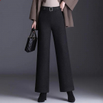 S&uuml;gis Talv Paksenenud Sirge Pantalones Naiste Laia S&auml;&auml;rega P&uuml;ksid Elegantne Kotakas K&otilde;rge V&ouml;&ouml;kohaga Soe Pantalon L
