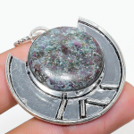 Ruby in Fuchsite Ethnic 925 Sterling Silver Jewelry Pendant 1.77 v3M92