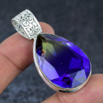 Bi-Color Tourmaline Handmade 925 Sterling Silver Jewelry Pendant 2.09 e6z18