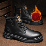 Luksuslikud Meeste Poolsaapad Retro Briti K&otilde;rged Meeste Saapad Mood Kvaliteetsed Nahast Kingad V&auml;listingimustes Meeste Mootorrattasaapad 41 must