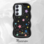 V&auml;rvitud muster Big Wave Edge pehme silikoon materjal Macaron telefoni &uuml;mbris p&otilde;rutuskindel kaitsev kummist korpus OnePlus Vivo Motorola Moto jaoks Motorola Moto G04 must