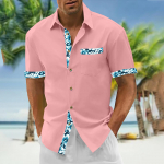 Hawaii s&auml;rk meestele, meeste vintage n&ouml;&ouml;pidega keeglis&auml;rgid l&uuml;hikeste varrukatega suvine rannas&auml;rk XXXXL