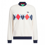 Adidas Originals Argyle Prinditud Dressipluus Moodne Lihtne Trend Poollukuga Spordipullover Seisukrae Meeste dressipluus Roosa Valge JH3871 XL
