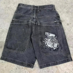 RogueWave Kotid R&otilde;ivad Gooti Ameerika Tasku Tr&uuml;kkimine Denim Spordir&otilde;ivad 2000ndad Vintage Streetwear Hip Hop Korvpallip&uuml;ksid S gray