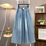 DIMANAF 2025 Suvised Sinised Elastsete P&uuml;kstega Suured Basic Denim P&uuml;ksid Uued P&uuml;ksid Naistele L&otilde;dvad Denim P&uuml;ksid Suured Vabaaja P&uuml;ksid 4XL sinine