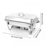 7,5L roostevabast terasest chafing dish s&ouml;&ouml;gilaual kasutatav pliit kuumutusn&otilde;ud suur maht kokkupandav toidusoojendaja h&otilde;be