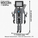 MOOXI Skibidi Tualettlaagri Komplekt MOC Klotsid M&auml;ng Super Titaan Boss Woofer TV Kaamera K&otilde;lar Sireen Mees Boss Ehitusklotsid Laste M&auml;nguasjad