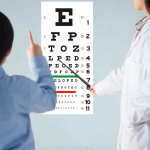 Eye Chart for Exam PVC Low Vision Easy to Clean with Occluder and Pointer Wall Home Blue Eye Occluder