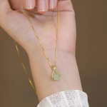 18K kullast Hetian Jade Kaelakee Metallist Mitte tuhmunud Naiste Aksessuaarid Ehted