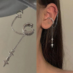 Sweet Retro Non-Torting Manseti k&otilde;rvaklambriga k&otilde;rvar&otilde;ngas naistele L&auml;ikiv h&otilde;bedast kristallist tutti Rhinestone Star v&otilde;lts k&otilde;hre augustamine ehted Lahe k&otilde;rvaklamber 1PC