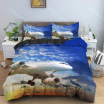 Poiste Lennukikatte komplekt Lapsed Teismelised Lennundus Lennukite Lennurada Voodipesu komplekt 3D Lennukikate Toa Dekoreerimine T&auml;iskasvanutele EU Single 90x200cm