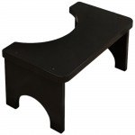 Ergonoomiline bambusest tualett-astmelaud tugeva alusega vannitoa ohutuse ja mugava kehaasendi toetamiseks igap&auml;evaseks kasutamiseks must