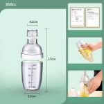 PC vaigust Kokteilisheiker Martini K&auml;sitsi Sheiker Tass Skaaladega 350ml/500ml/700ml/1000ml Piimatee Vein Joogisheiker Mikser Baaritarvik