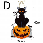 Halloween pumpkin decoration hanging board ghost death god witch bat hanging sign trick or treat party front door decoration B