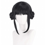 Huntrix Zoey K-Pop Deemonik&uuml;ttide Cosplay Parukas 33cm Mustad Juuksepikendused K&otilde;rge Temperatuuriga Siidist Parukas+parukav&otilde;rk One Size must