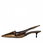 Luksuslikud disainer-madala kontsaga slingback-mules-sandaalid naistele, seksikad terava ninaga, kuldse-vaskse kontsaga naistele, elegantse pandlaga naiste pumbad 35