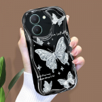 Armas koomiksimustriga kreemjas tekstuuriga korpus, lainelise servaga pehme silikoonkaanega telefoni&uuml;mbris Vivo jaoks Vivo Y93