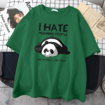 Laisk Panda Ma vihkan hommikusi inimesi Multikad Meeste riided Vabaaja matemaatika puuvillased T-s&auml;rgid Suured, hingavad meeste l&uuml;hikesed varrukad 4XL