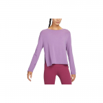 Nike Jooga Dri-Fit &Uuml;hev&auml;rviline &Uuml;mmarguse Kaelusega Kiiresti Kuivav Vabaaja Pikkade Varrukatega T-s&auml;rk Naiste Topid Tolmukollane-Lilla DM7028-536 M