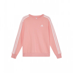 Adidas FW24 Vabaajaseeria V&auml;rviplokk Triibuline Fliis Paksenenud Vabaajakampsun &Uuml;mmarguse kaelusega Pikkade varrukatega Sviiter Naiste Sviiter Roosa IY1703 XS