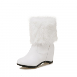 Mood Suur Suurus 33-43 Naiste K&otilde;rgust Suurendavad Karusnahast Pahkluusaapad Igap&auml;evased L&uuml;hikesed Saapad Naiste K&otilde;rge Kontsaga Kingad Naine Talvised Botas Mujer33-43 37 valge