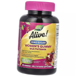 Vitamiinid naistele, Alive! Naiste Kummised Multivitamiinid Null Suhkur, Nature's Way 50 tk Maasikas (36344153) 50tab Strawberry