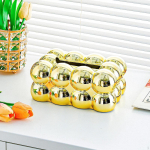 Desk Tissue Holder Box Easy to Fill Decoration Gold Napkin Paper for Bedroom Tissue Box