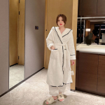 Pidžaama Daami S&uuml;gis- ja Talvine Coral Velvet Talvine tihendus ja fliis Lihtne Vaba aeg Soe Flanell Koduriiete Komplekt Pikkus Paksus: Paksenemine XL