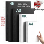 Must ja valge paks kartong joonistamiseks ja k&auml;sit&ouml;&ouml;ks, A3/A4 suurused, sisaldab 4K/8K variante. A4 White 260g (50 sheets)