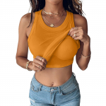 DAFIFY Naiste mood vabaaja suvekevadine &uuml;hev&auml;rviline prinditud varrukateta sukad Pluusid ja s&auml;rgid XXL kollane