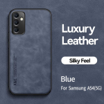 Samsung Galaxy A54 5G &uuml;mbrisele, nahast pehmest silikoonist telefoni&uuml;mbrisele Samsung A54 54A A 54 5G 2022 automagnetilise hoidiku tagakaas For Galaxy A54 5G sinine